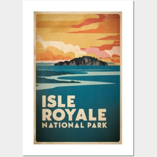 Isle Royale National Park Retro Poster Illustration Posters and Art